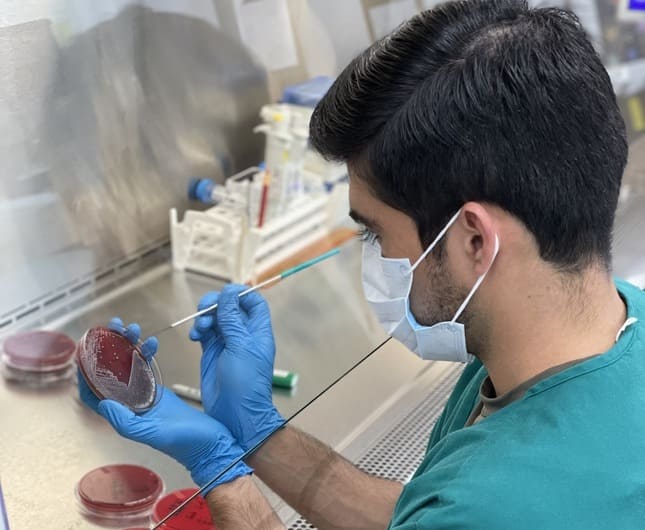 man working in medical lab