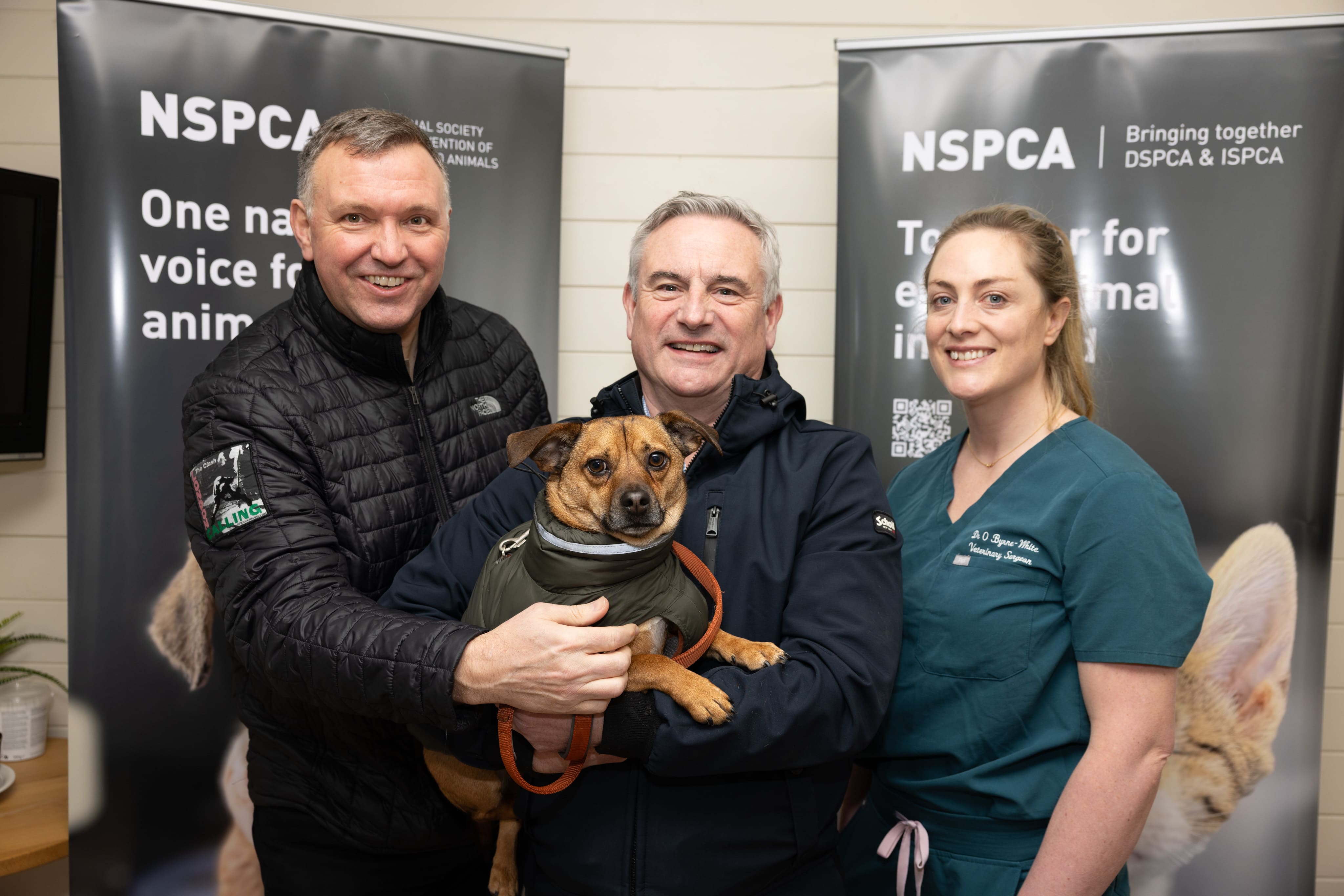 L-R: Bimeda Europe CEO, Colin Chapman, Pat Watt NSPCA CEO, Elise O'Byrne White Veterinary Director